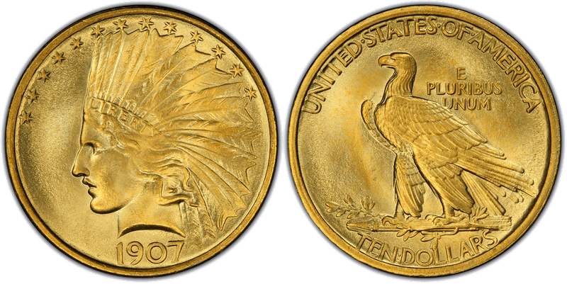 1907 Indian Head Eagle — Augustus Saint-Gaudens' design for the $10 denomination